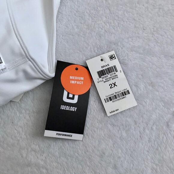 Ideology NWT White Sports Bra Women 2X - Picture 7 of 11